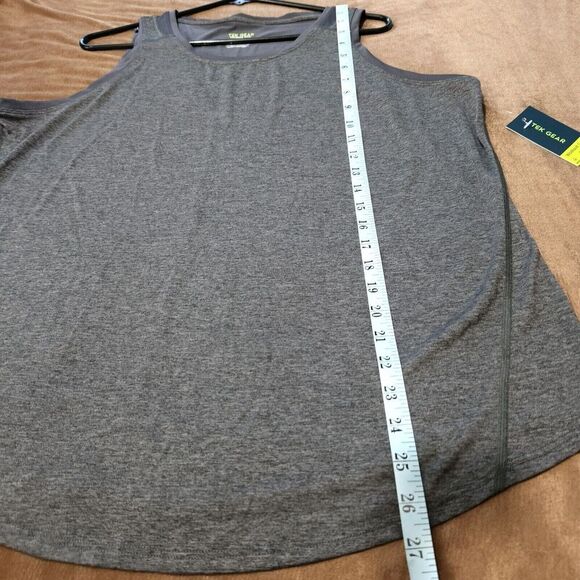 Tek Gear Activewear Top women Size XXL Color Charcoal Reflective Top Logo B2 - Picture 10 of 10